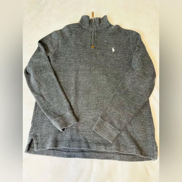 Polo by Ralph Lauren Men's  Quarter Zip Pullover Gray  Sweater Size Medium - Picture 5 of 10